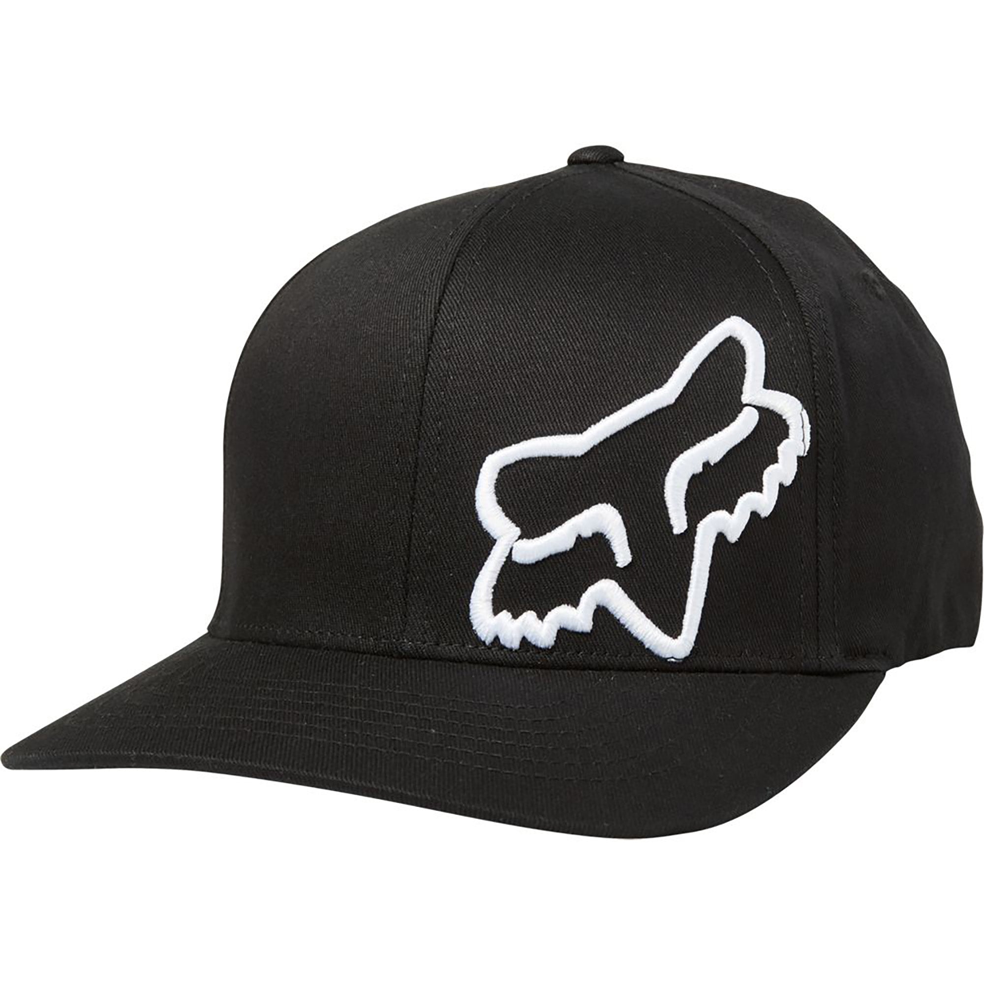 Fox Flex 45 Flexfit Hat L/XL Black/White | ABC Bikes