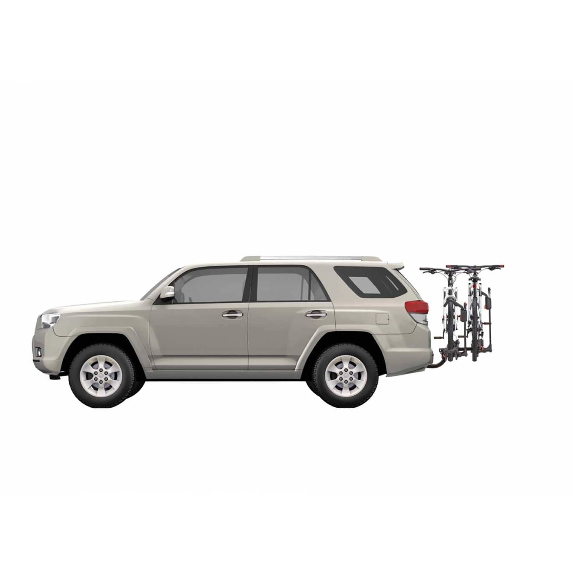 Yakima HoldUp 2 Bike Hitch Platform Carrier with adjustable arms and secure locking mechanism for easy bike transport.