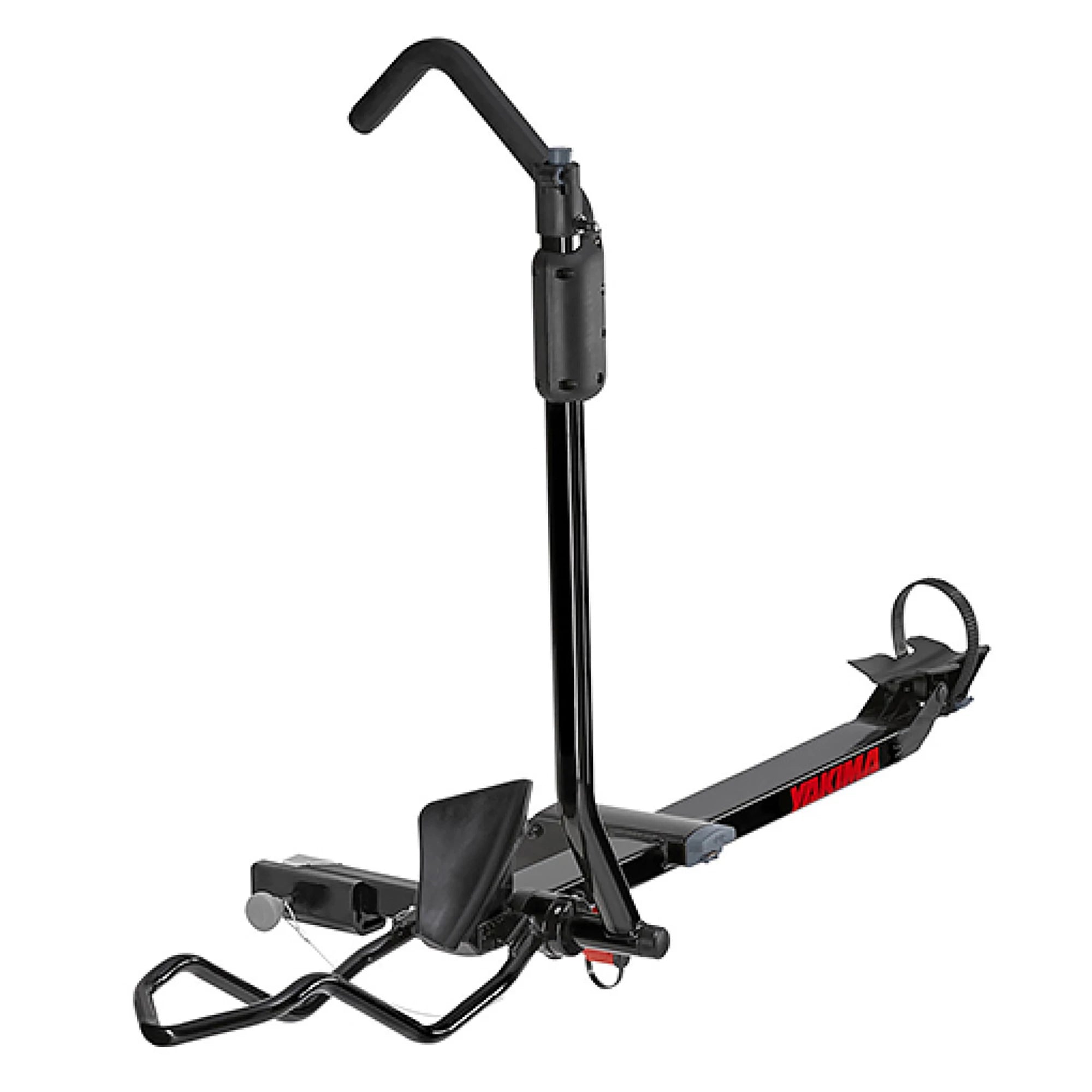 Yakima SingleSpeed 1 Bike Hitch Platform Carrier attached to a vehicle, showing its sturdy frame and bike securing mechanism.