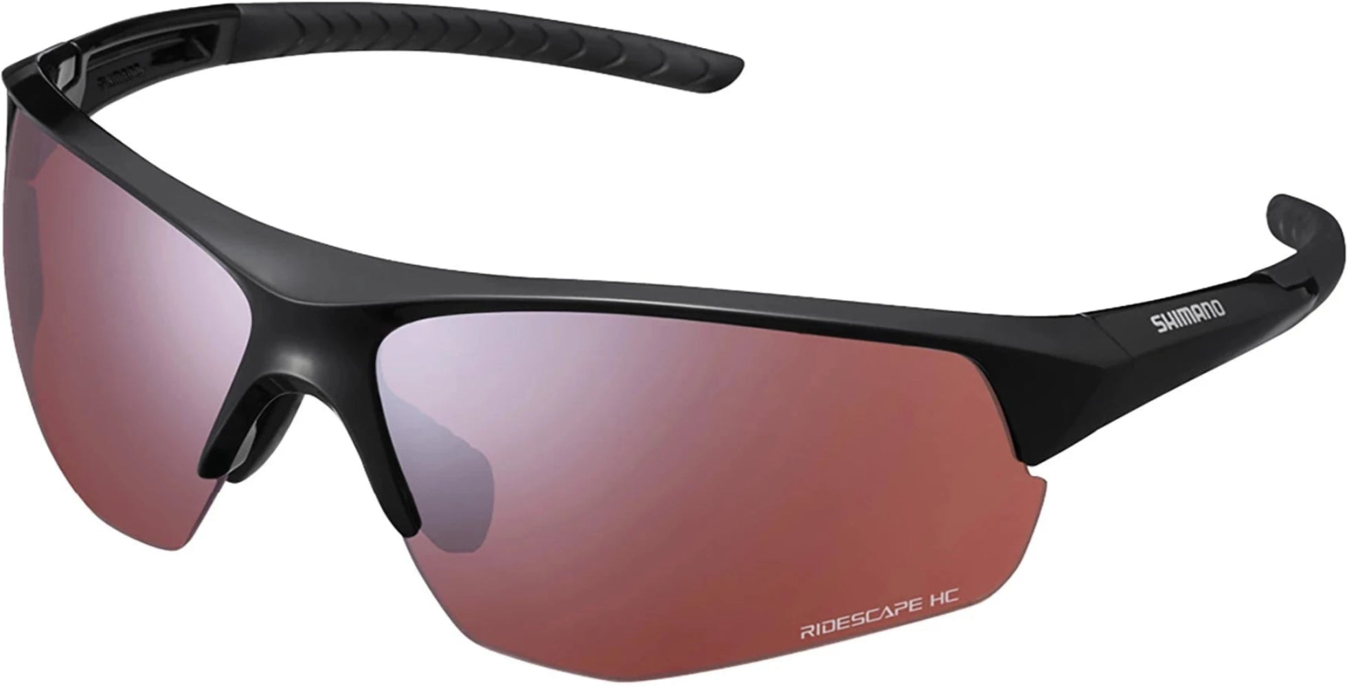 Shimano Twinspark glasses accessory in black with sleek design, featuring adjustable arms and clear lenses.
