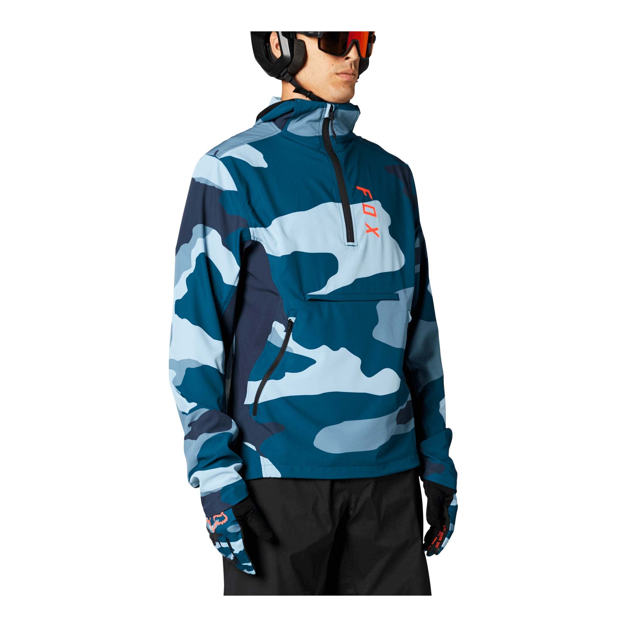 Fox Ranger Wind Mens Pullover XS Blue Camo | ABC Bikes