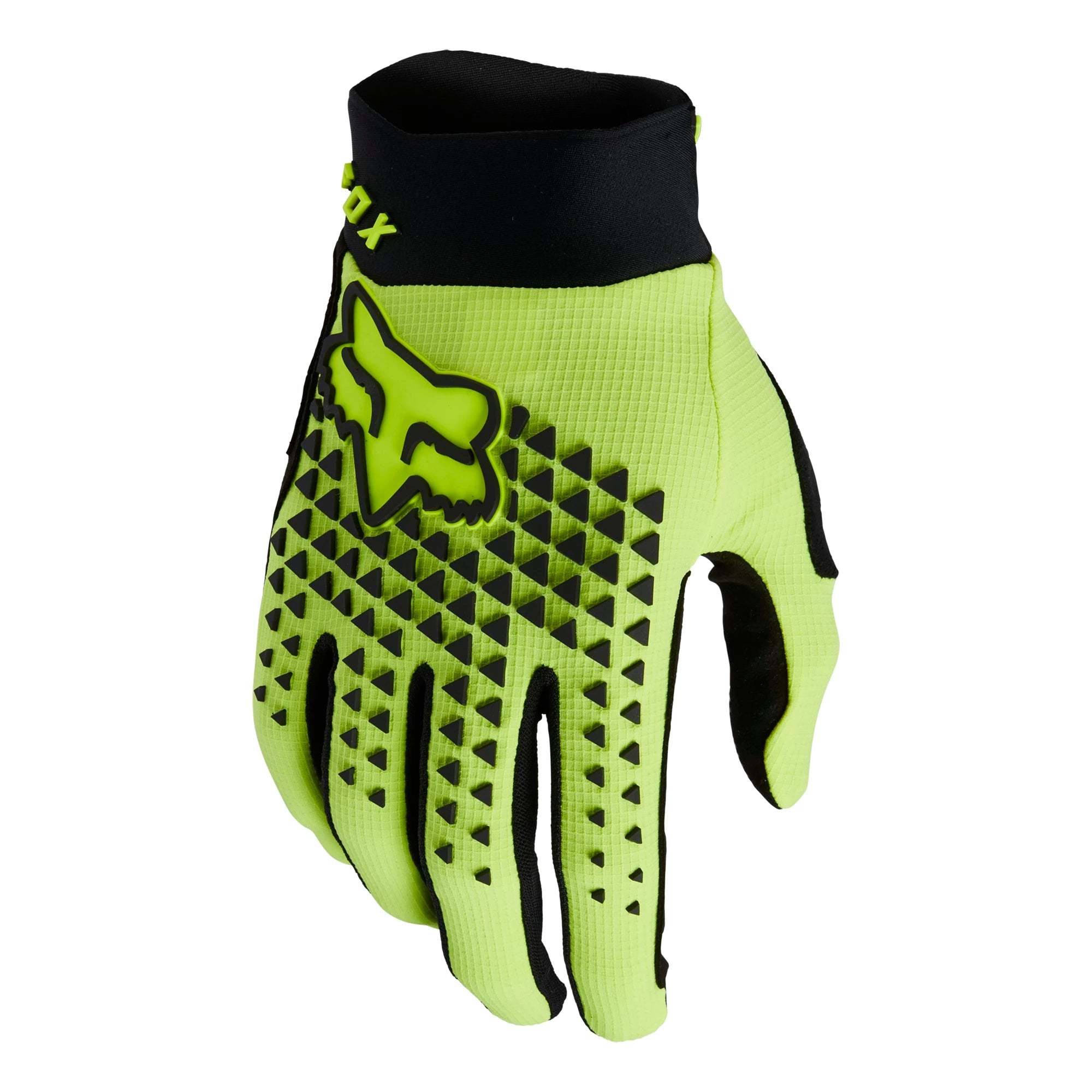 Fox Defend Youth MTB Gloves SM Fluro Yellow | ABC Bikes