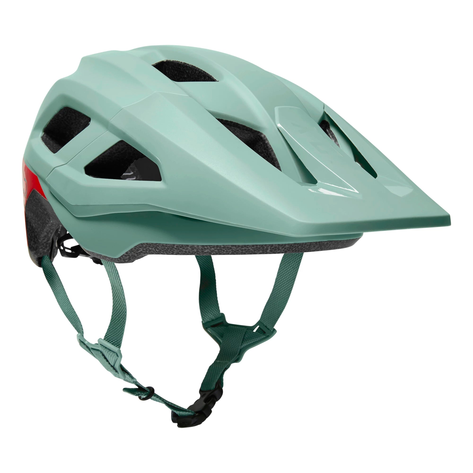Fox Mainframe Trvrs MIPS mountain bike helmet showing a sleek black design with adjustable straps and ventilation features.