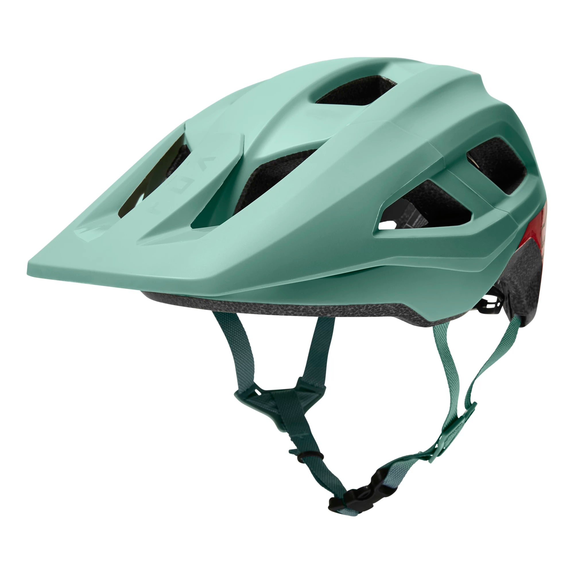 Fox Mainframe Trvrs MIPS mountain bike helmet with adjustable straps and ventilation openings, designed for outdoor cycling safety.
