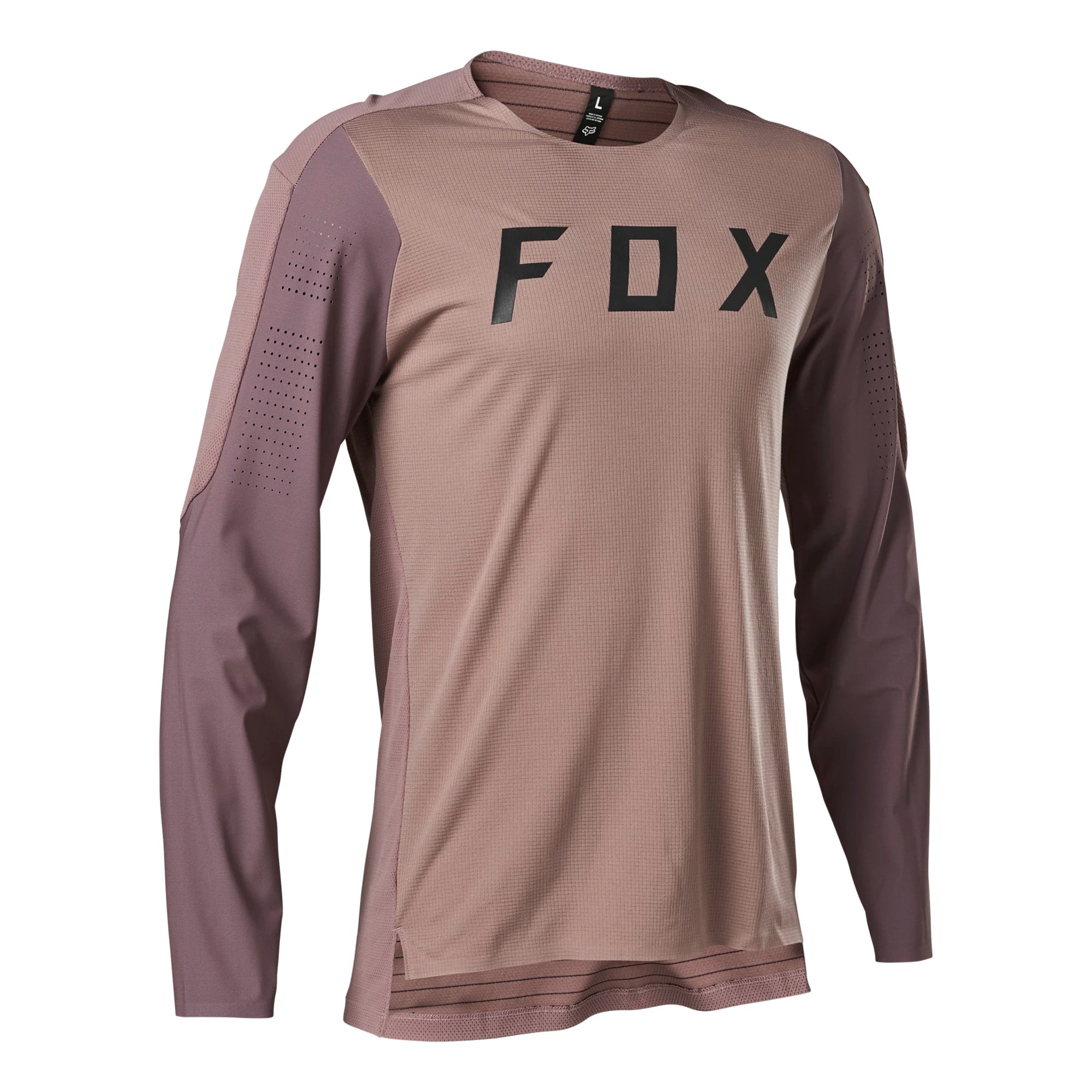 Men's Fox Flexair Pro LS MTB jersey in lightweight, breathable fabric with Fox branding and vibrant design for mountain biking.