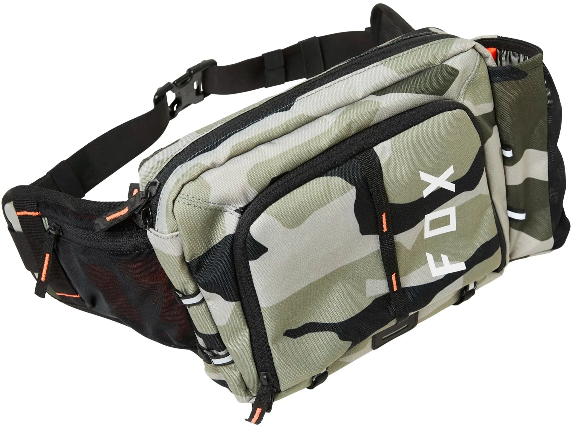 Fox Utility Lumbar 5 hydration pack with 1.5L water reservoir and adjustable straps, designed for outdoor activities and riding.
