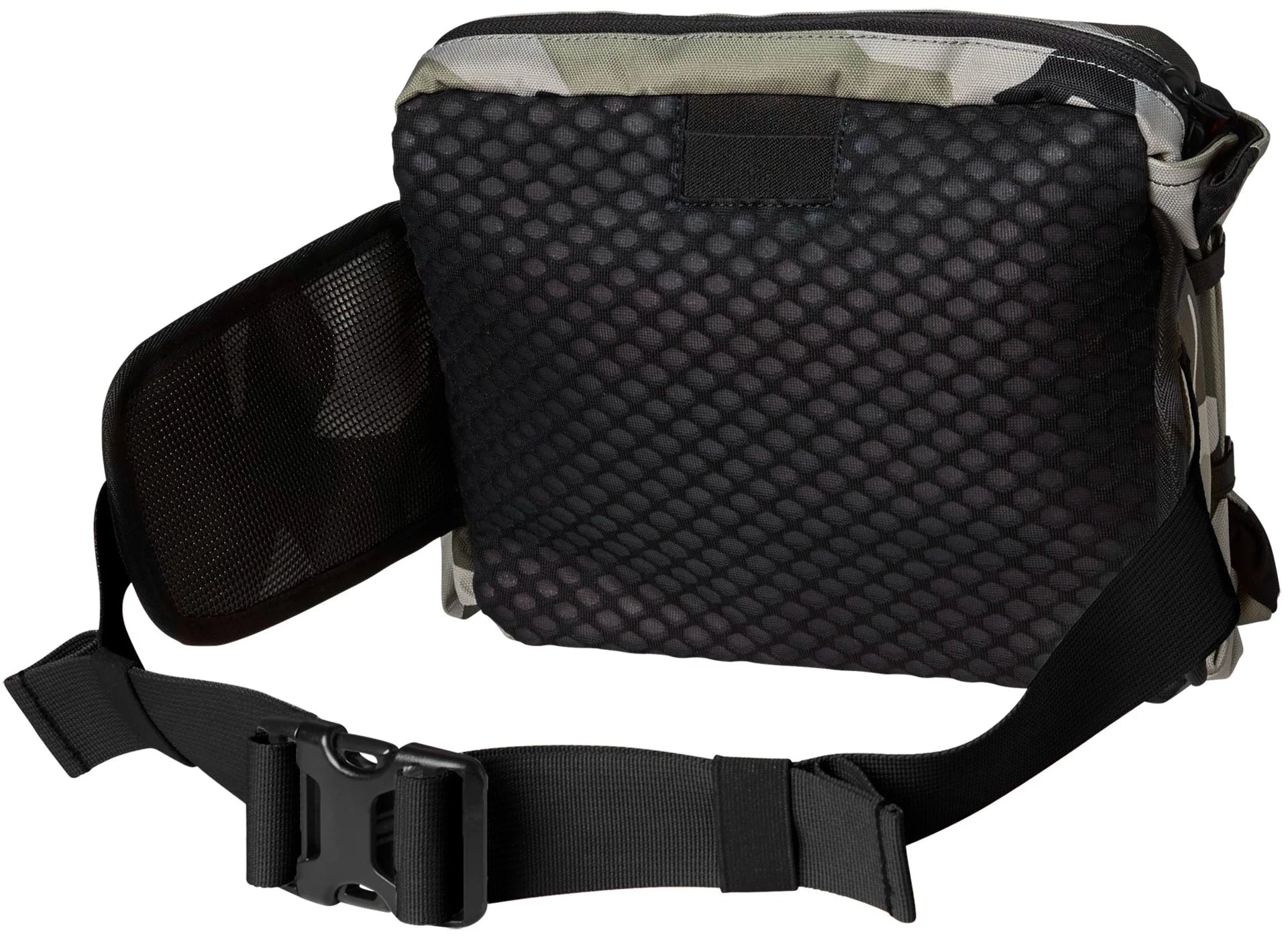 Fox Utility Lumbar 5 1.5L hydration pack with adjustable straps and hydration bladder for outdoor activities and biking.