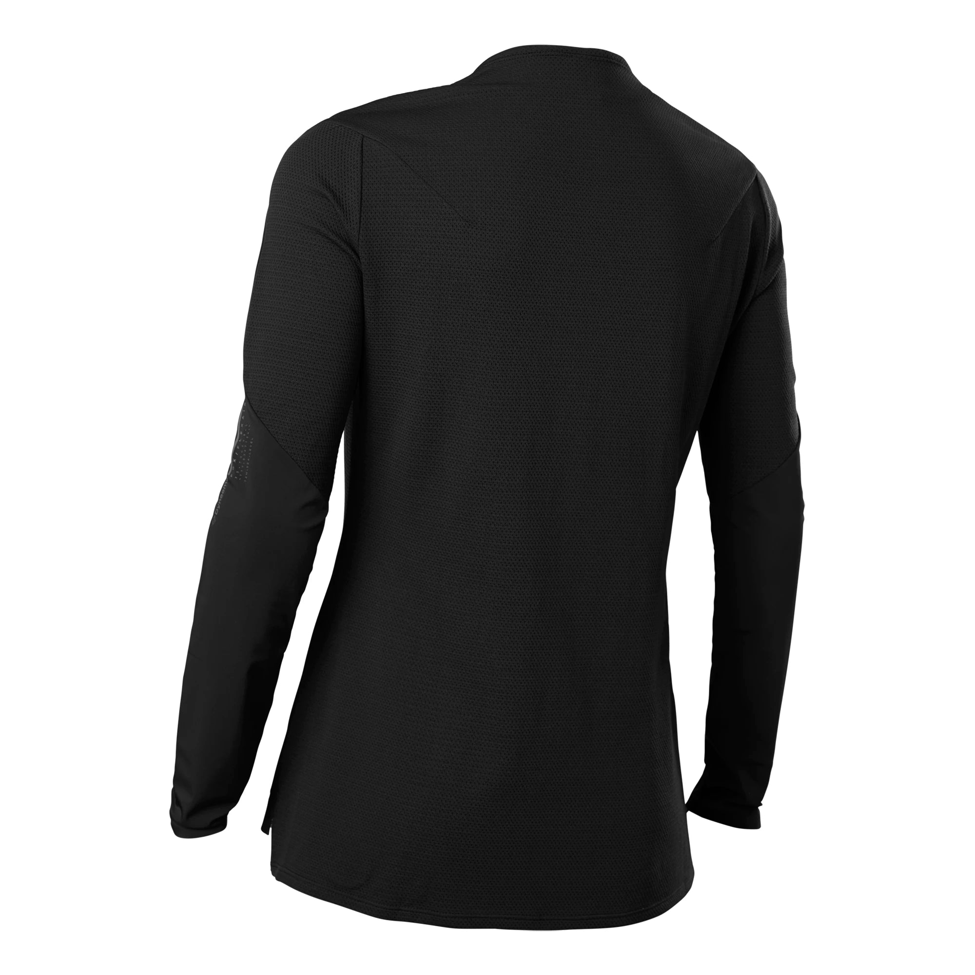 Fox Flexair Pro Women's long-sleeve MTB jersey showing lightweight, breathable fabric with Fox branding and a fitted athletic design.