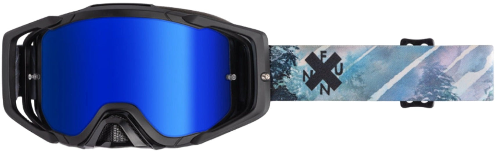 Blue FUNN Soljam goggles, cycling accessories with adjustable straps and clear lenses, designed for comfort and performance.