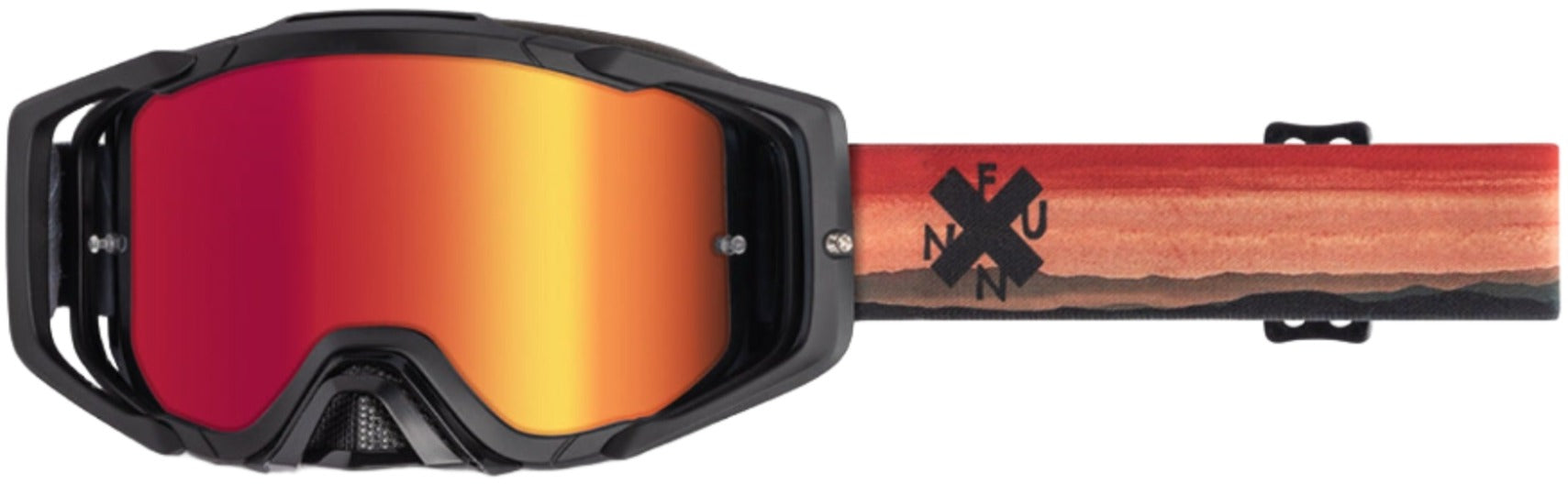 Orange FUNN Soljam goggles for accessories, featuring a sleek design and adjustable strap for mountain biking or outdoor activities.