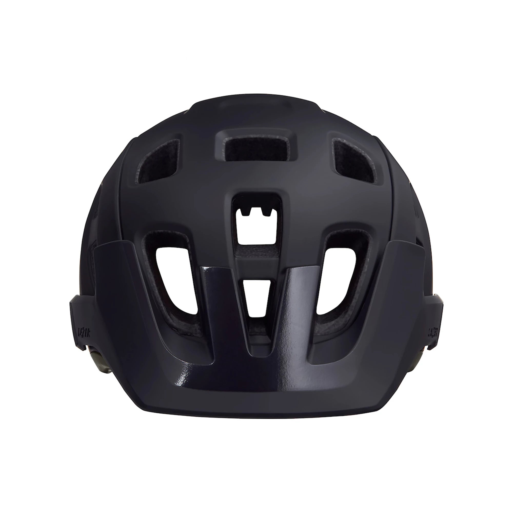 Lazer Jackal KinetiCore MTB helmet in matte blue and green with adjustable straps and ventilation for mountain biking.