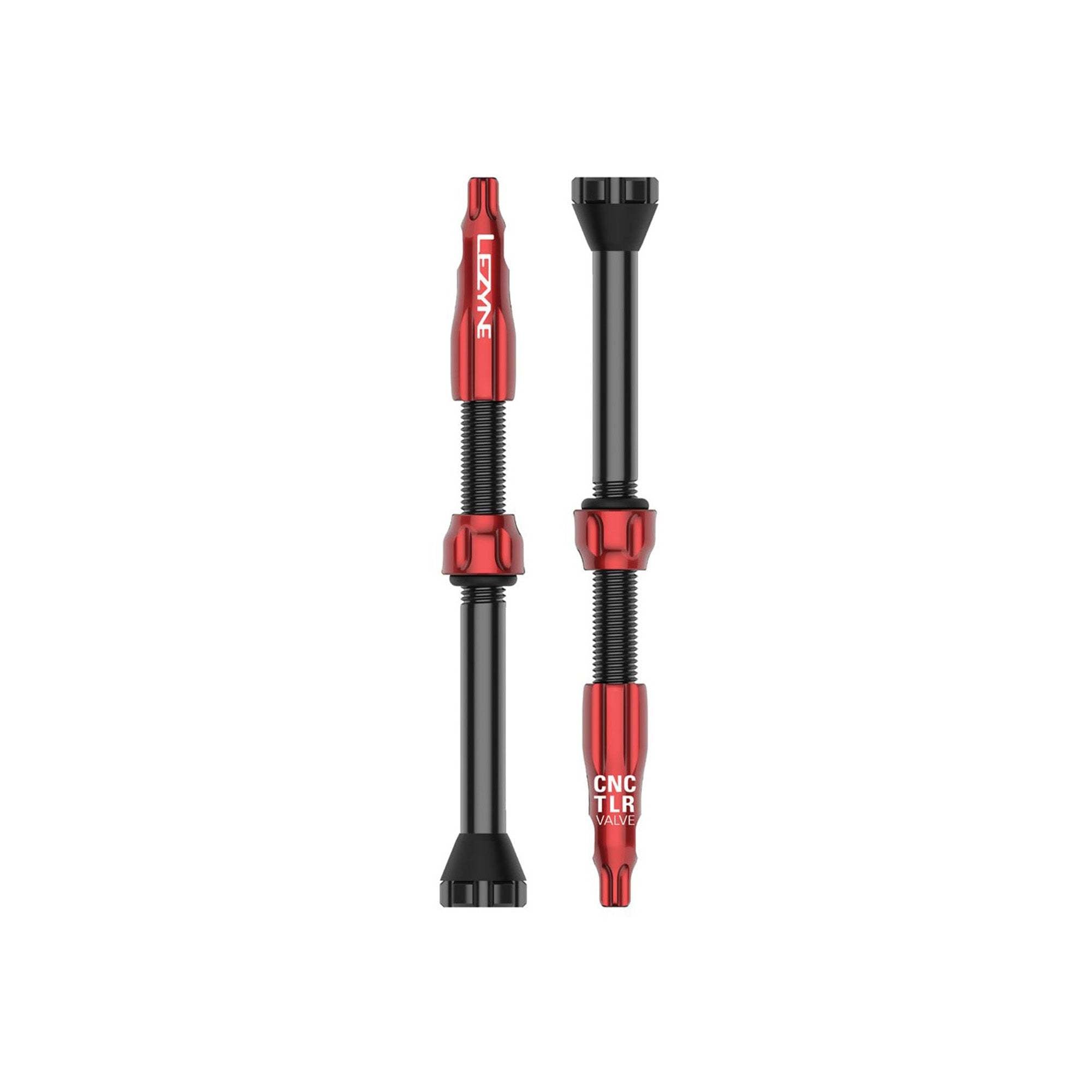 Lezyne CNC TLR Tubeless Valves 60mm Red | ABC Bikes