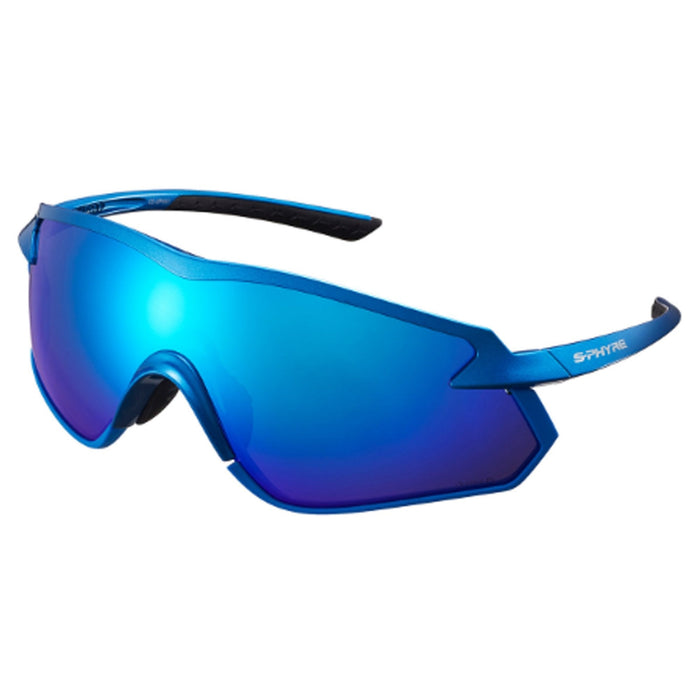 Shimano S-Phyre X Polarized Glasses Metallic Blue / Blue MLC | ABC Bikes