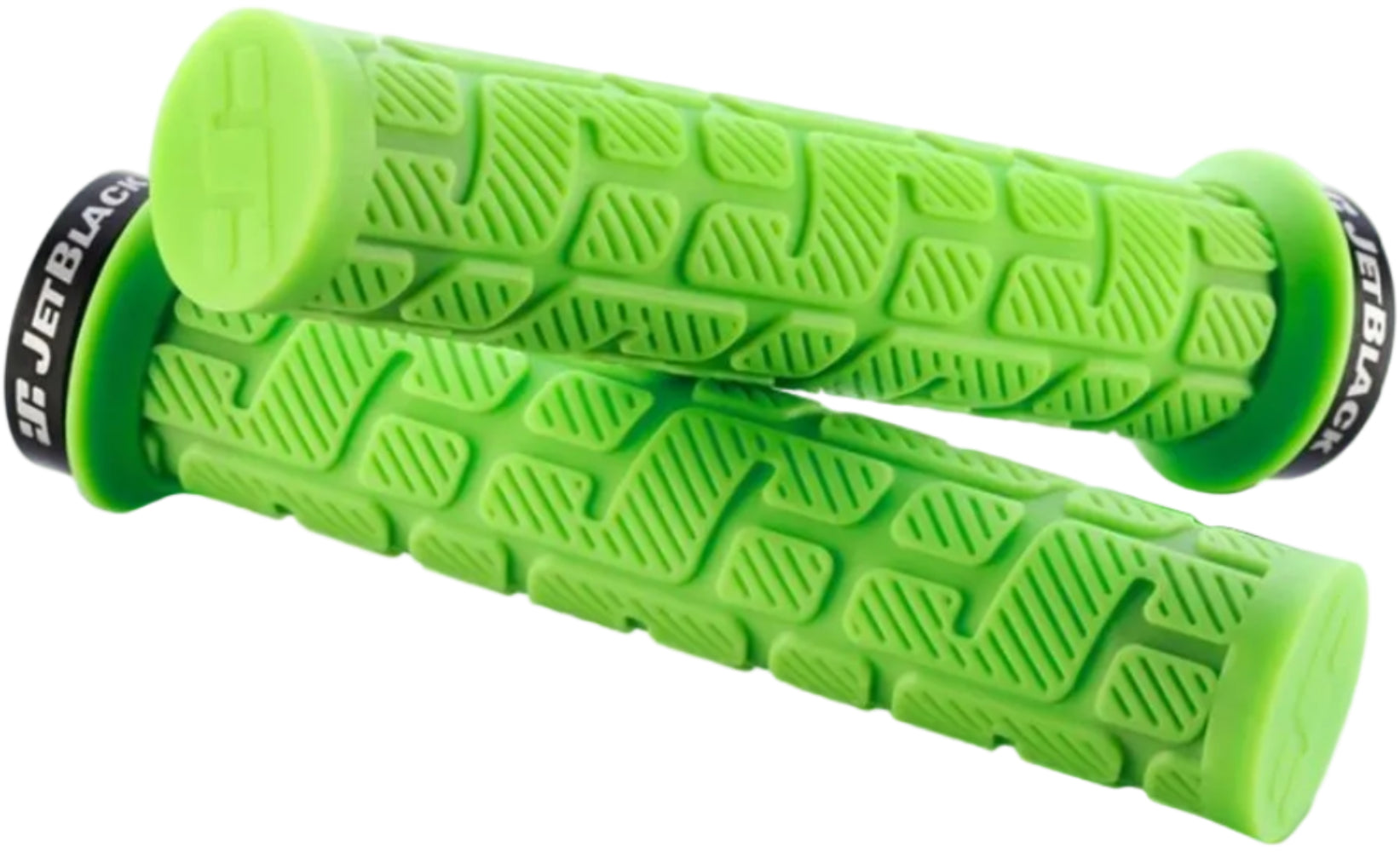 Jetblack Rip Lock-On MTB Grips Fluro Green/Black | ABC Bikes