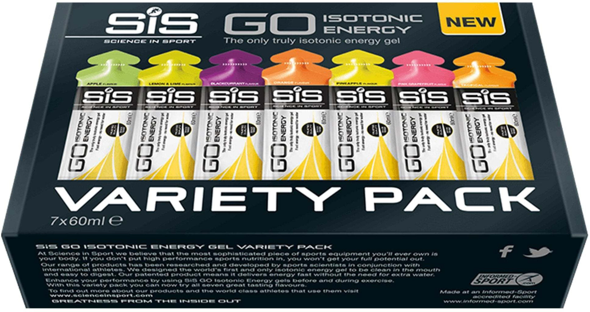 SIS Go Isotonic Energy Gel Variety Pack 7 x 60ml | ABC Bikes