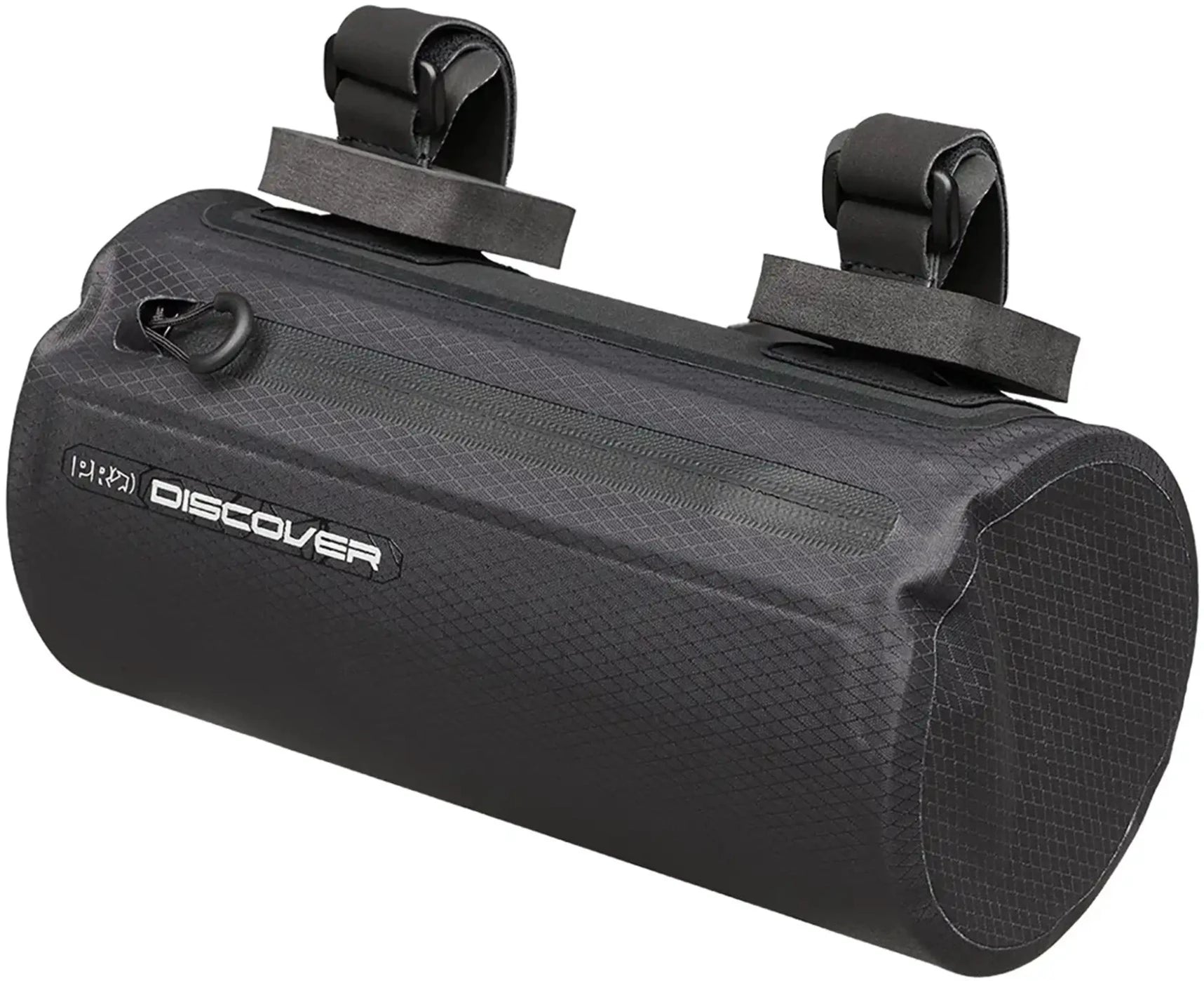PRO Discover Team Gravel small handlebar bag attached to a bicycle's handlebars, designed for cycling accessories storage.