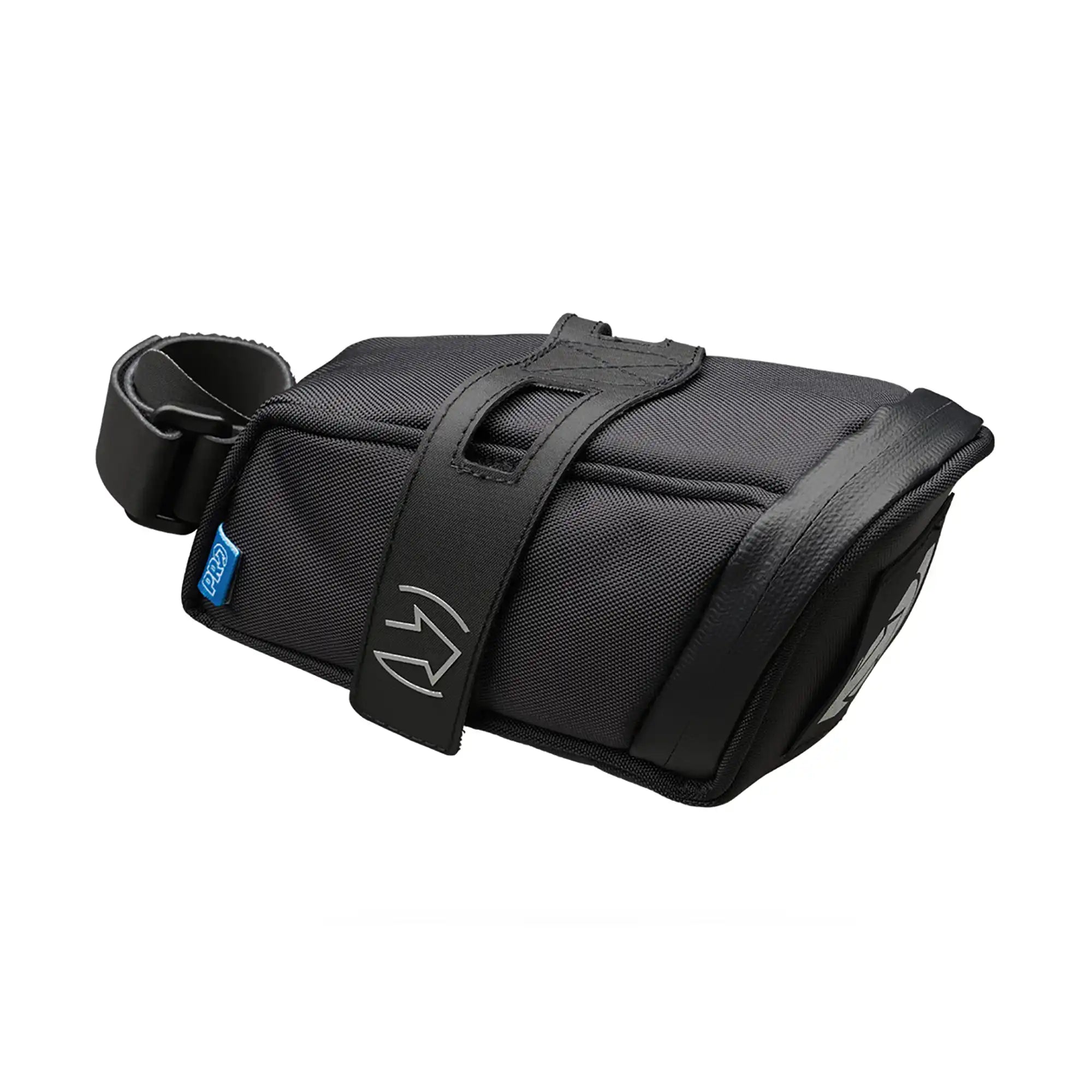 PRO Performance Saddle Bag, durable bike accessories in black with adjustable straps and compact storage design.