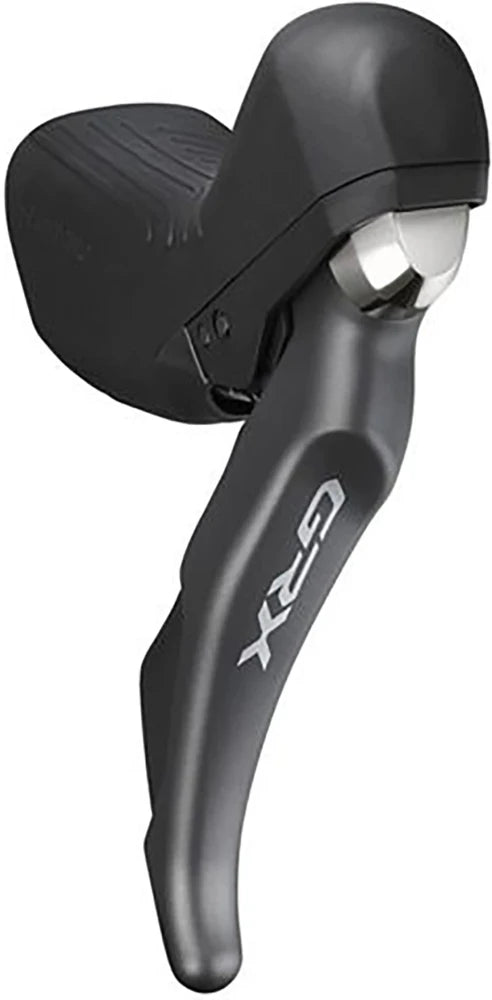 Shimano GRX RX810 hydraulic 11-speed shifter for bicycle gear shifting, showing the sleek ergonomic design and control levers.