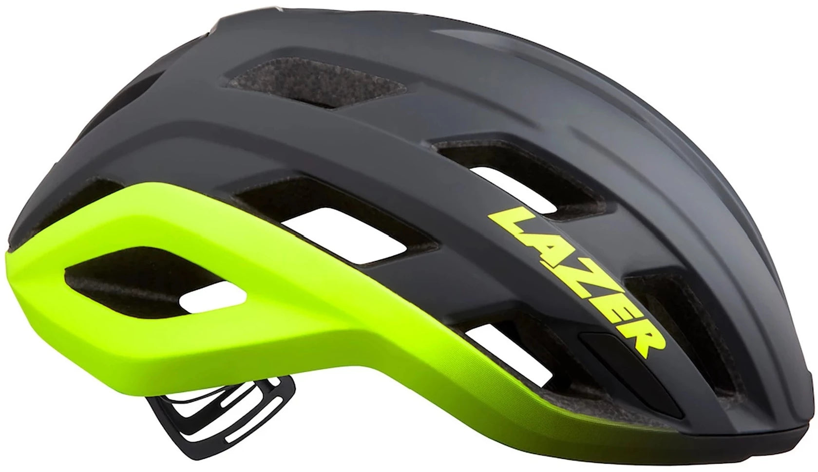Lazer Strada KinetiCore Road Helmet LG / 58-61cm Matt Dark Grey/Flash Yellow | ABC Bikes