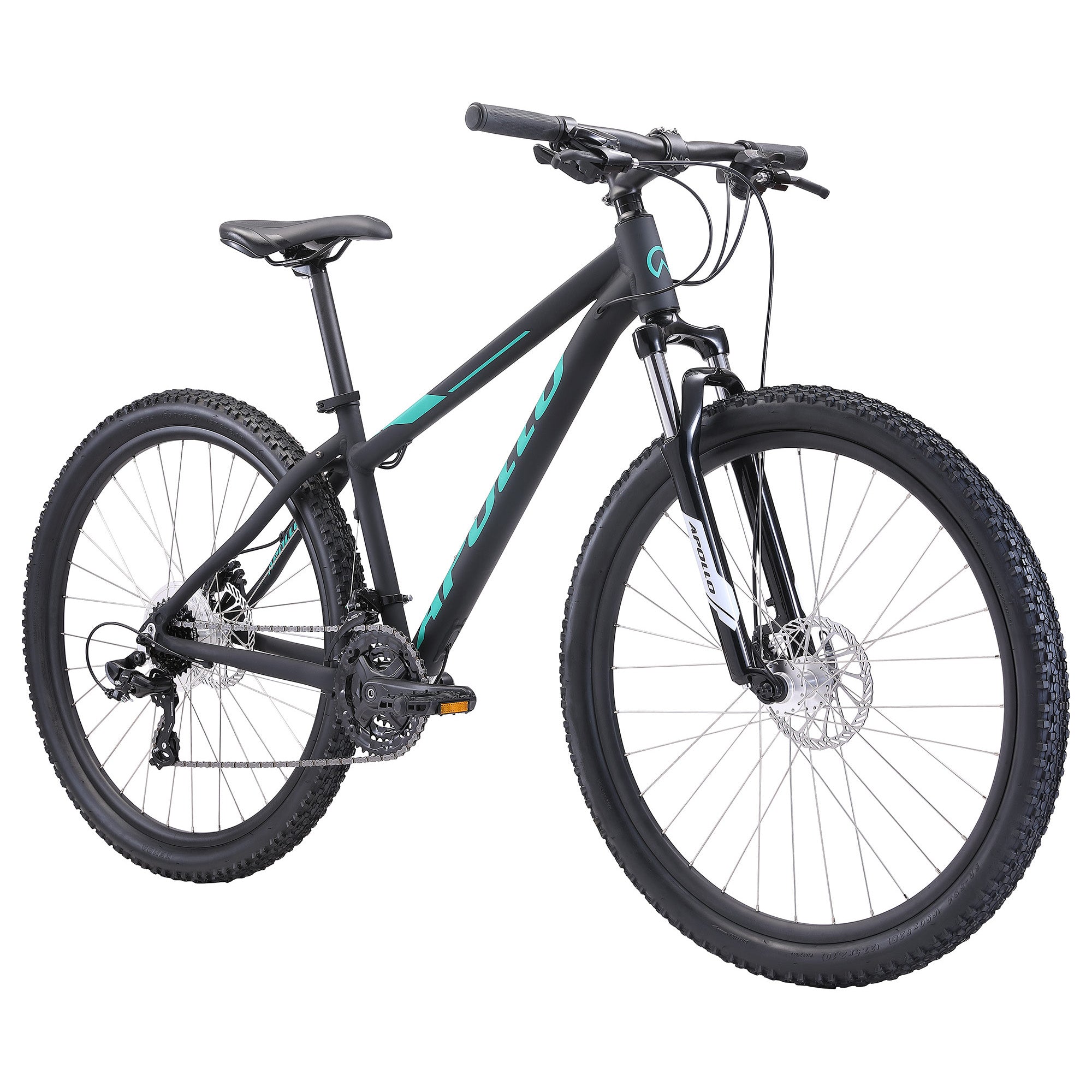 2022 Apollo Aspire 20 W MD / 27.5 Matt Black/Turquoise | ABC Bikes