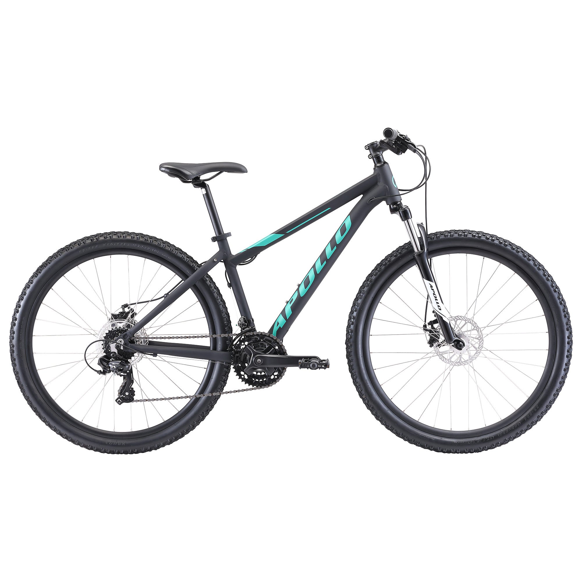 2022 Apollo Aspire 20 W MD / 27.5 Matt Black/Turquoise | ABC Bikes