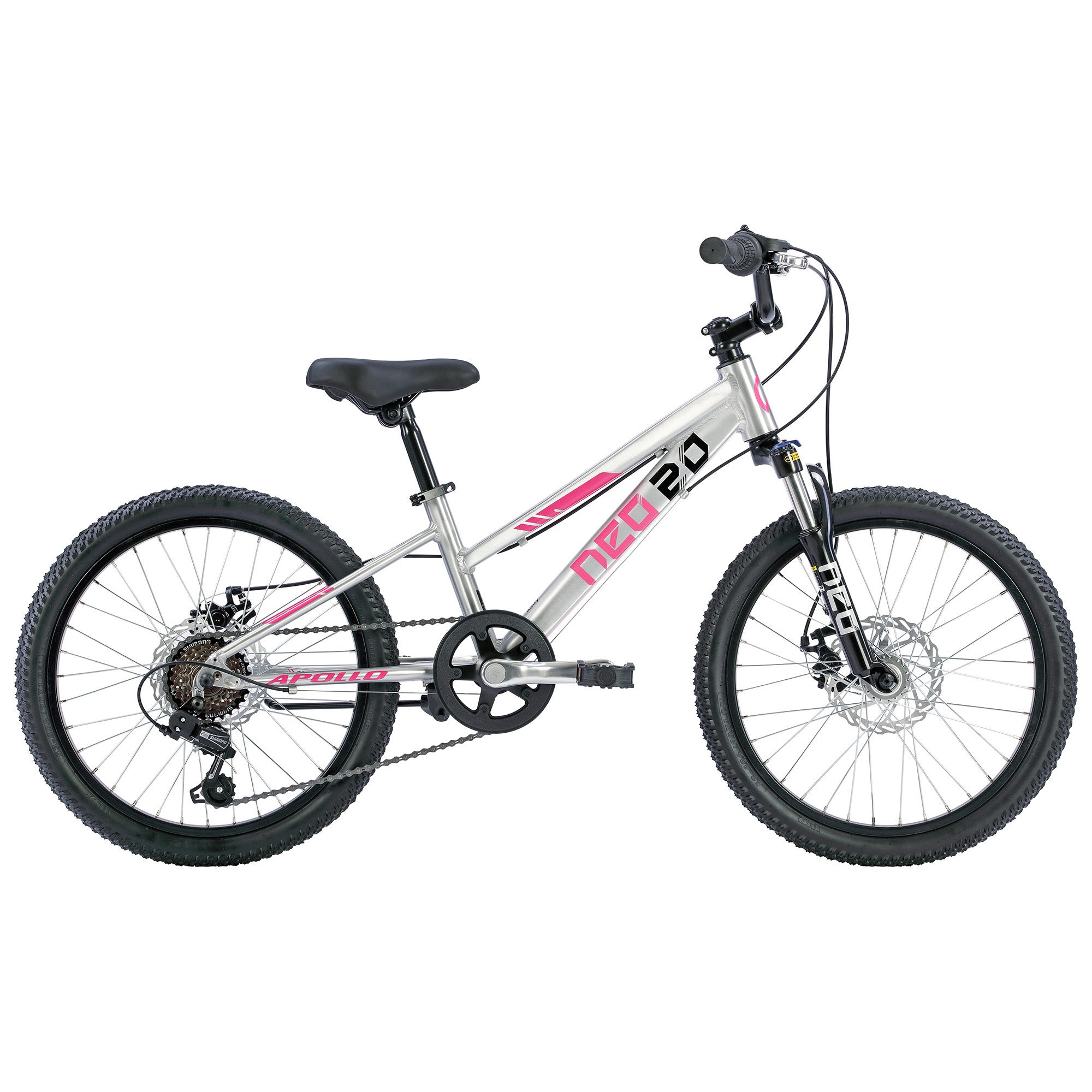 2022 Neo Disc+ 20 6s Girls Brushed Alloy/Pink/Black | ABC Bikes