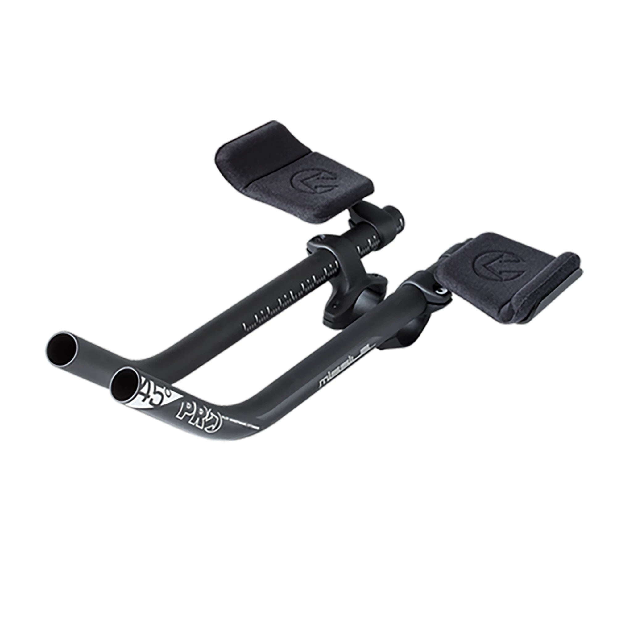 PRO Missile Ski-Bend Clip-On Aero Bars parts mounted on a bicycle, showcasing aerodynamic clip-on handlebar extensions.