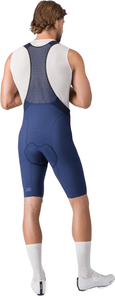 Castelli Premio Evo men's bib knicks showing black cycling bib tights with adjustable straps and padded chamois for comfort