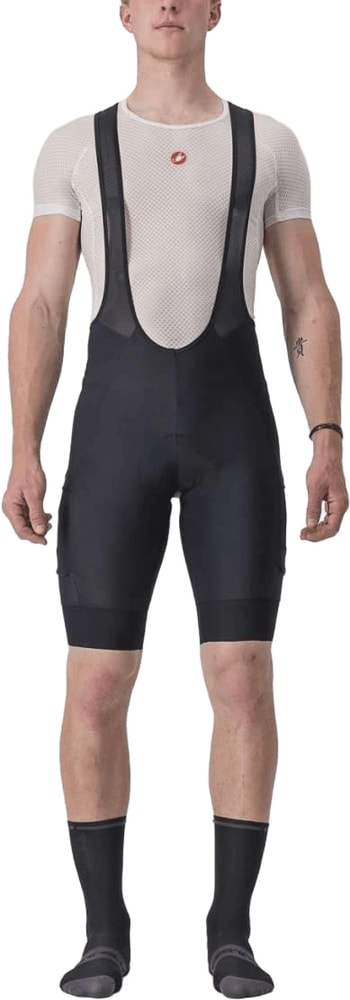 Castelli Unlimited Cargo men's bib knicks with multiple pockets, breathable cycling clothing, designed for comfort and performance.