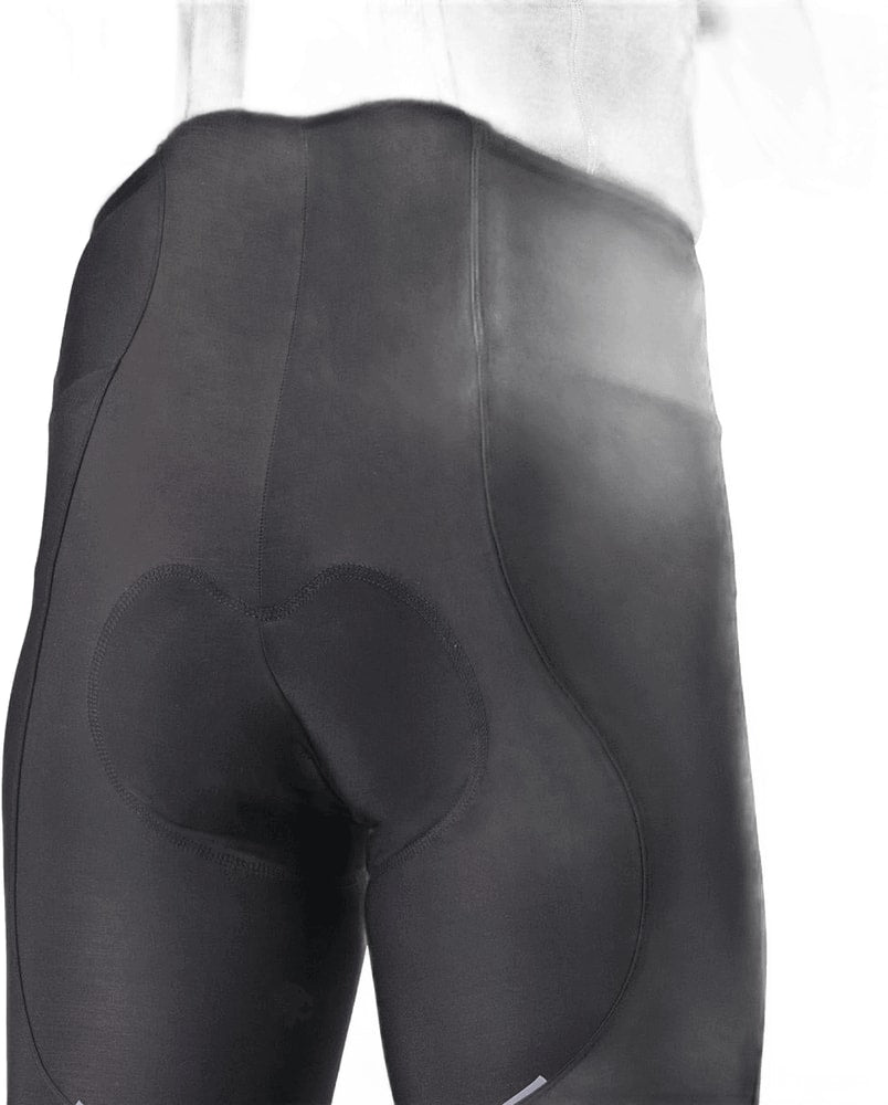 Castelli Espresso men's bib tights featuring a fitted cycling clothing design with black fabric and adjustable straps.