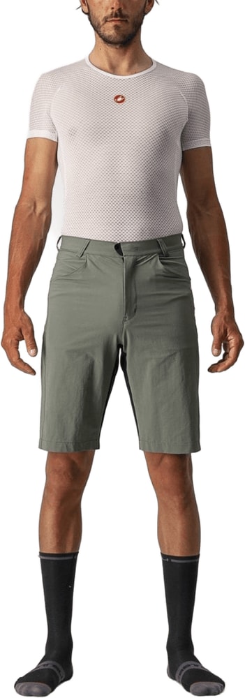 Castelli Unlimited Baggy men's MTB shorts with breathable fabric and adjustable waistband, designed for mountain biking comfort.