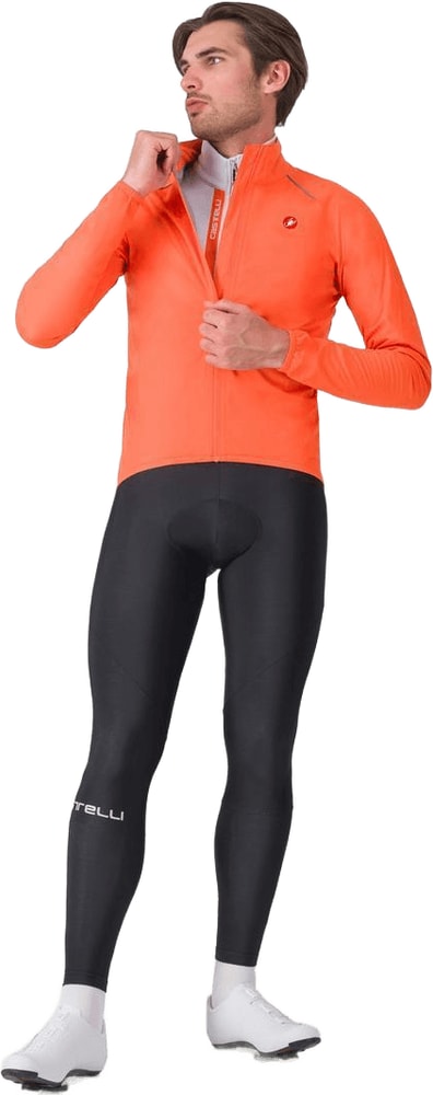 Castelli Emergency 3 men's rain jacket made of waterproof clothing material, featuring a hood and full front zipper.
