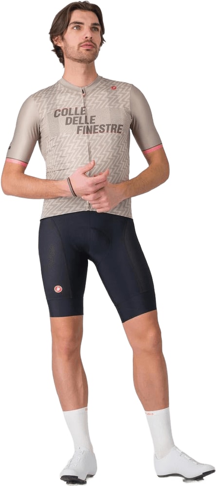 Castelli Giro Colle delle Finestre men's cycling jersey in blue with short sleeves and logo detail.