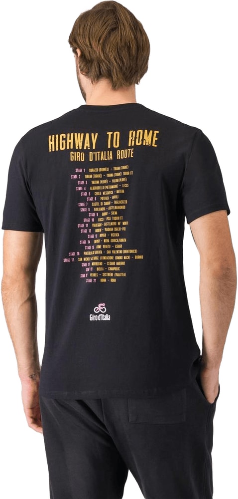 Castelli Giro Highway to Rome SS men's T-shirt, light blue cycling-themed clothing with logo and graphic print.