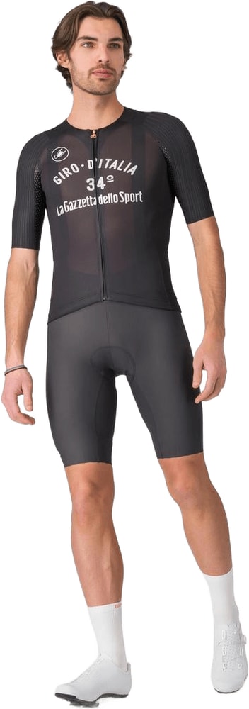Castelli Giro Vintage black men's cycling jersey with short sleeves, size 34, featuring classic design and breathable fabric.