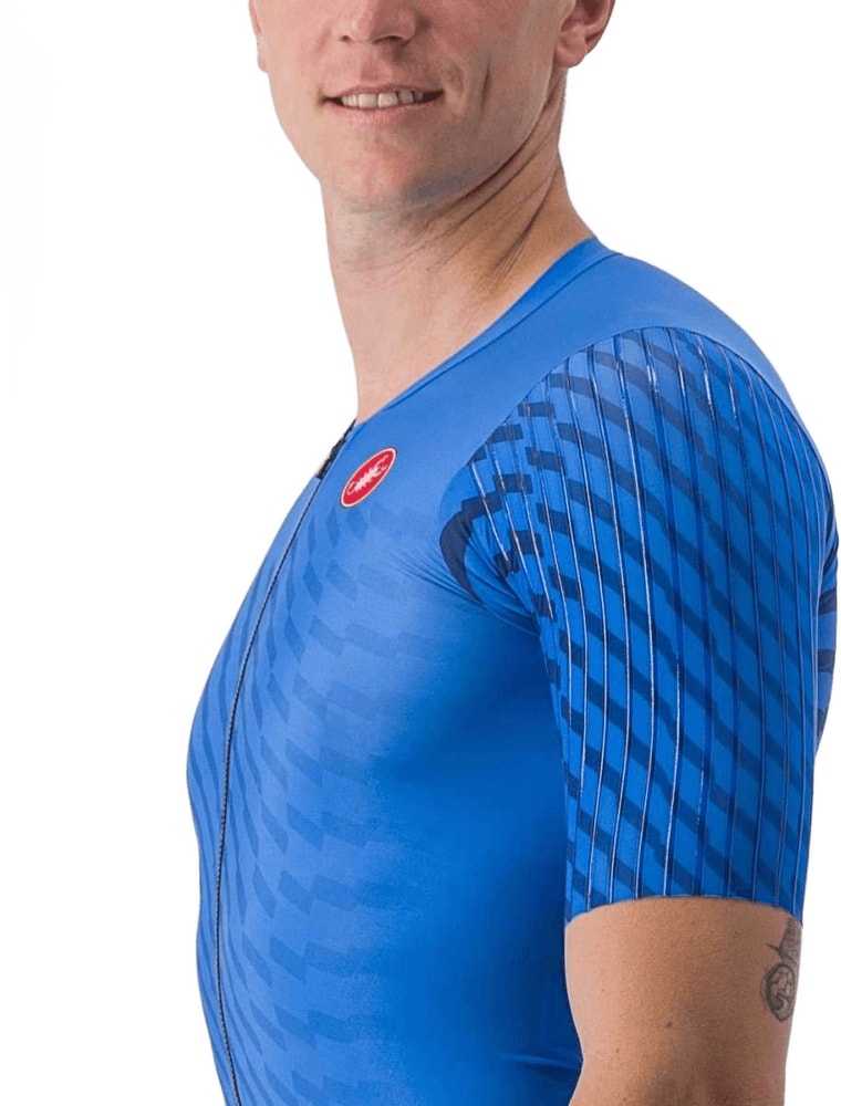 Castelli PR 2 men's speed suit, form-fitting cycling clothing with aerodynamic design and lightweight fabric.