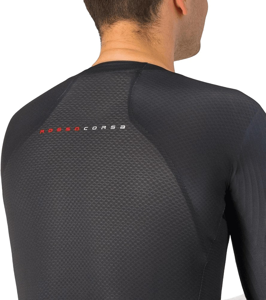 Castelli Sanremo BTW men's speed suit, a close-up of the aerodynamic cycling clothing with sleek design and branding.
