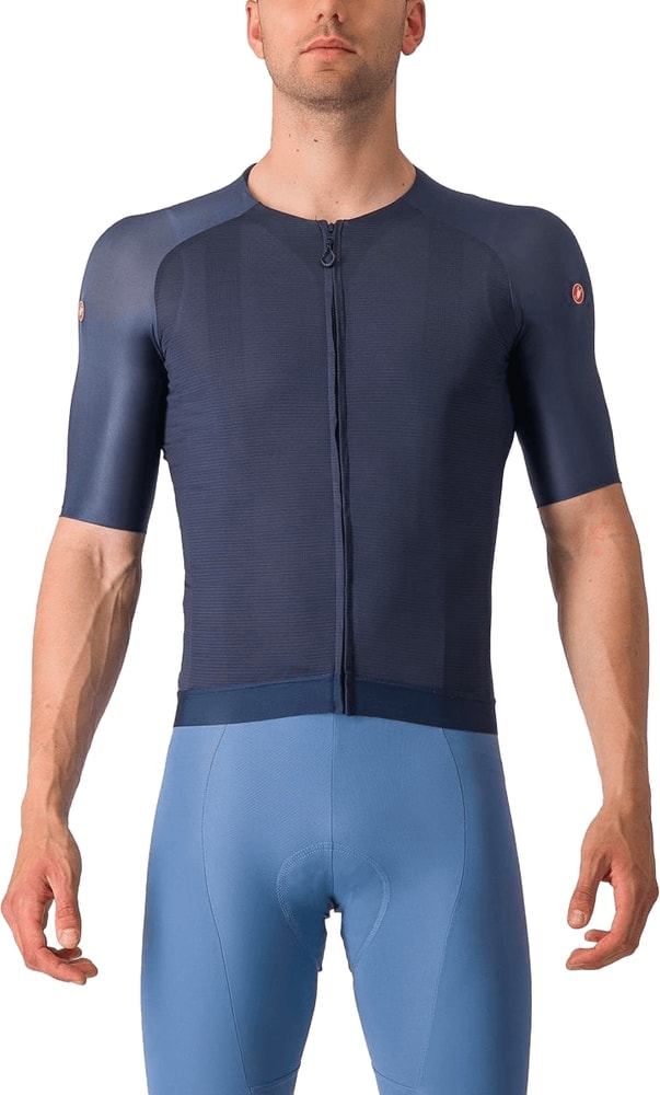 Castelli Aero Race 7.0 SS men's cycling jersey, lightweight and breathable, shown in a sleek design with short sleeves.