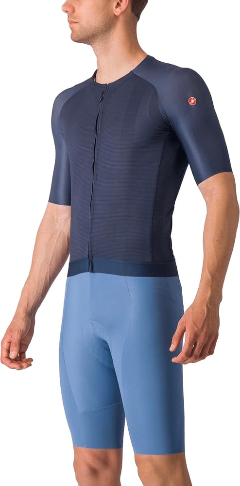 Castelli Aero Race 7.0 SS men's cycling jersey, lightweight fabric and aerodynamic design, shown on a model.