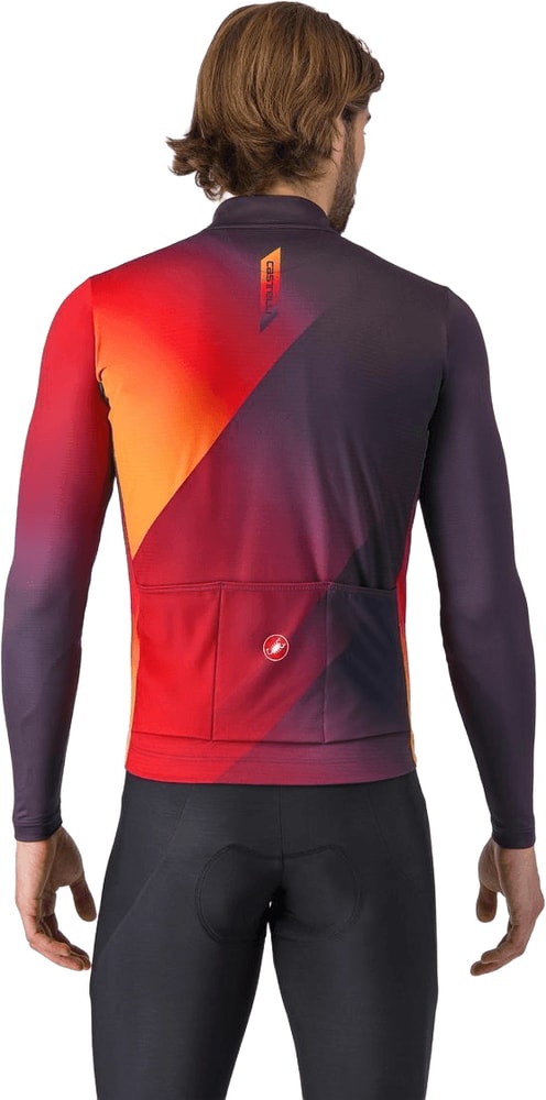 Castelli Amplify Thermal LS men's cycling jersey in black with branding, designed for cold weather riding.