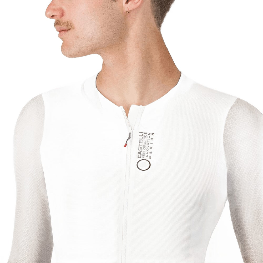 Castelli Corretto LS men's cycling jersey in black with subtle branding, long sleeves, and moisture-wicking fabric.