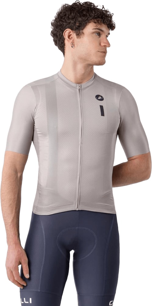 Castelli Drittone Logo SS men's cycling jersey in lightweight fabric with short sleeves and prominent logo on the chest.