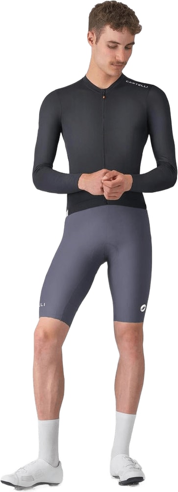 Castelli Espresso 2 LS men's cycling jersey in black with long sleeves and logo, designed for comfort and performance.