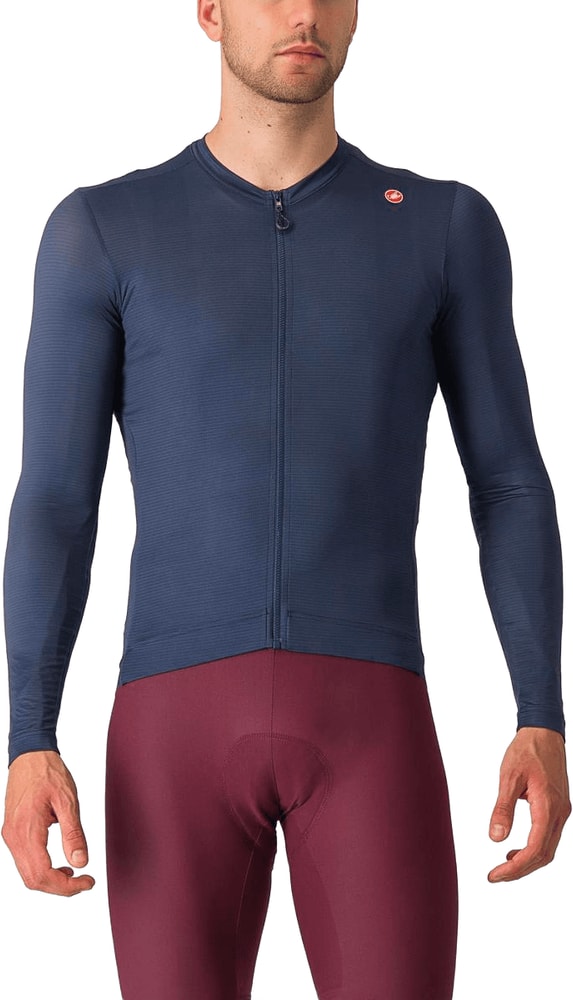 Castelli Espresso LS men's cycling jersey in black with long sleeves, featuring a sleek design and breathable fabric.