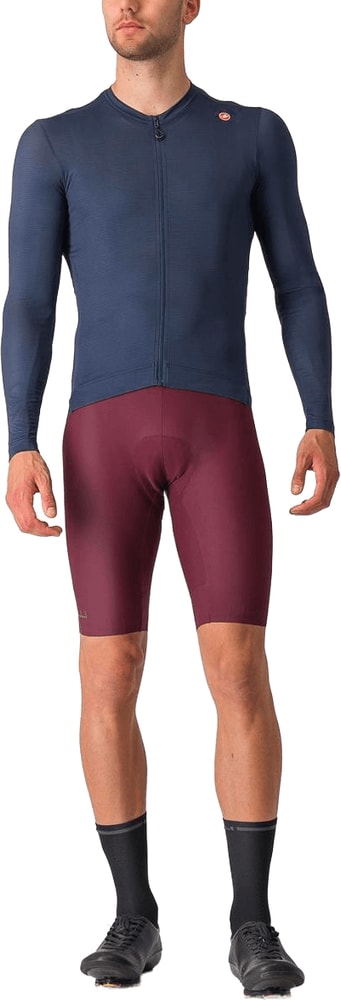 Castelli Espresso LS men's cycling jersey in black with long sleeves, featuring logo and sleek design for performance riding.