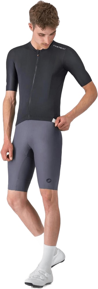 Castelli Espresso 2 SS men's cycling jersey in white with red accents, featuring short sleeves and a zip-up front.