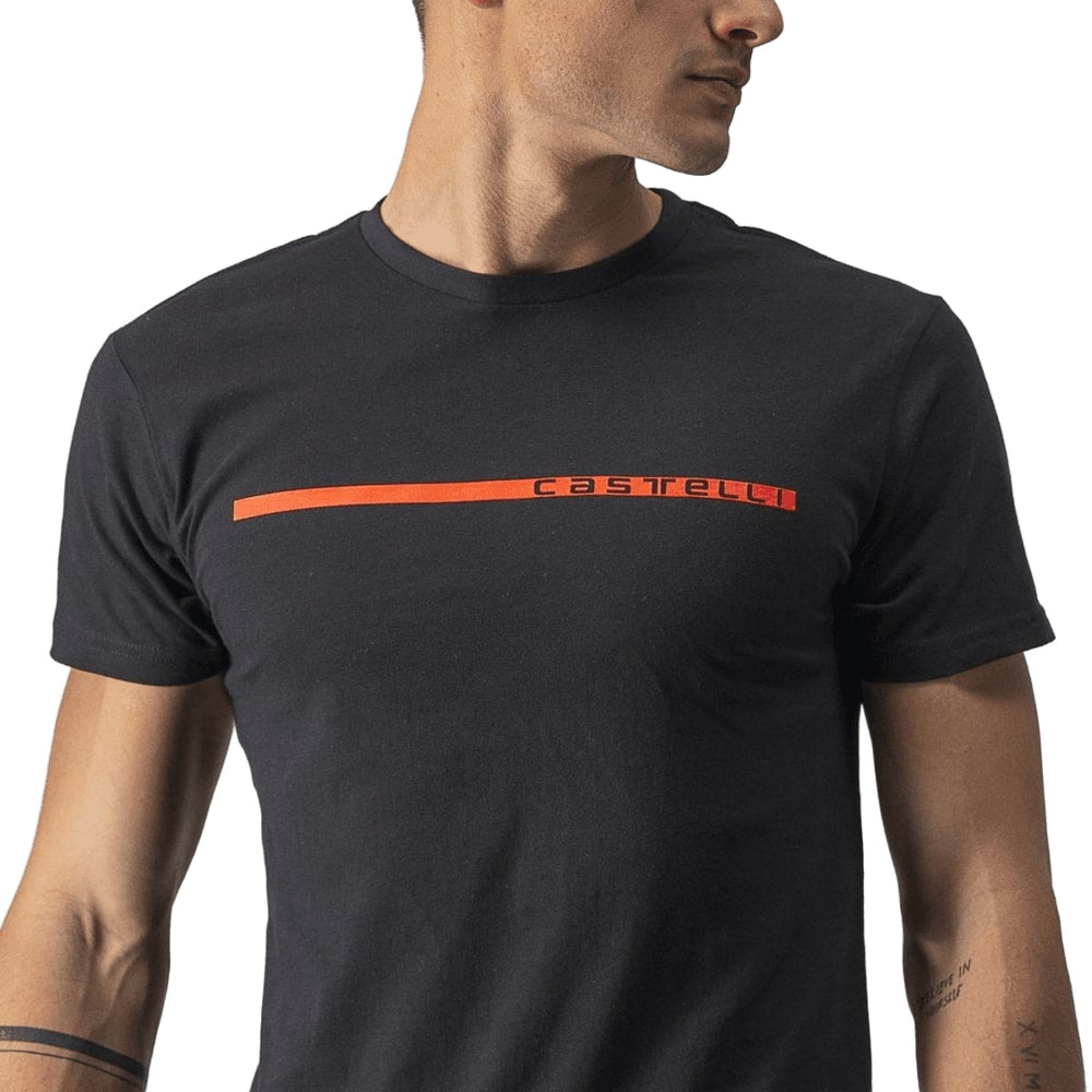 Castelli Ventaglio short-sleeve men's T-shirt in light fabric, featuring a stylish printed design on the front.