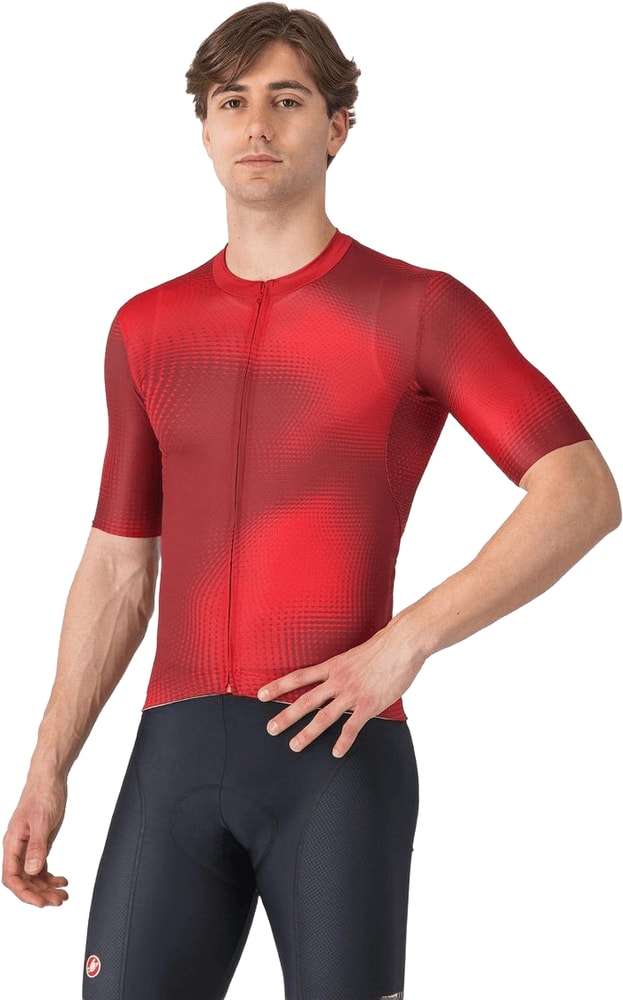 Castelli Vortice SS men's cycling jersey in lightweight, breathable fabric with short sleeves and vibrant design.