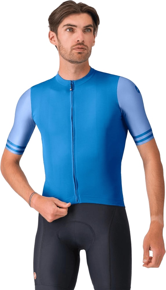 Castelli Prologo Lite 2 SS men's cycling jersey in lightweight fabric with short sleeves, designed for comfort and performance.