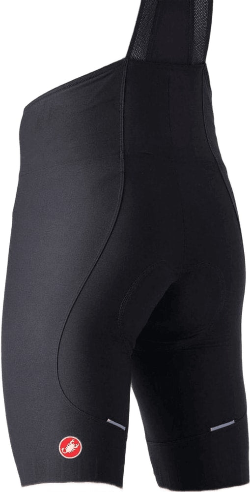 Castelli Espresso men's bib knicks, cycling clothing with padded bib straps and sleek black design for comfortable riding.